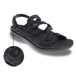 Revere Miami Sandal Black Lizard (Women's) -Fashion Shoe Store BlkLiz 7
