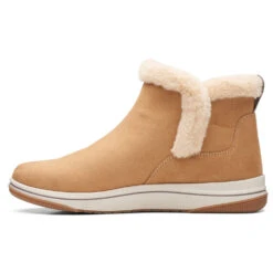 Clarks Breeze Fur Bootie Tan (Women's) -Fashion Shoe Store Tan 5 bf4eeab5 74b1 4292 842d 3c9ecafbcb68
