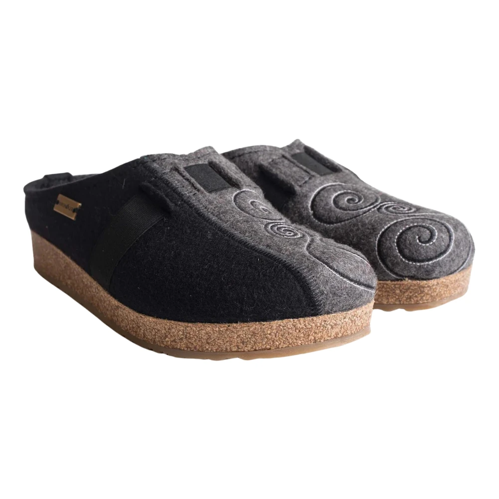Haflinger Magic Black/Grey Wool Slipper (Women's) 1 Haflinger Magic Black/Grey Wool Slipper (Women's)