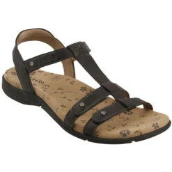 Fashion Shoe Store 46 Taos Trophy 2 Sandal Black Leather (Women's)