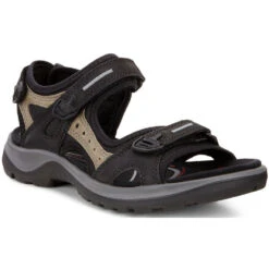 Fashion Shoe Store 27 Ecco Yucatan Sandal Black/Mole/Black (Women's)